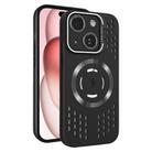 For iPhone 15 Lens Holder MagSafe Cooling Phone Case(Black) - 1