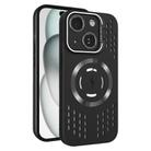 For iPhone 15 Plus Lens Holder MagSafe Cooling Phone Case(Black) - 1