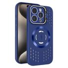 For iPhone 15 Pro Lens Holder MagSafe Cooling Phone Case(Royal Blue) - 1