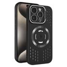 For iPhone 15 Pro Lens Holder MagSafe Cooling Phone Case(Black) - 1