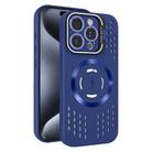 For iPhone 15 Pro Max Lens Holder MagSafe Cooling Phone Case(Royal Blue) - 1