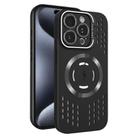 For iPhone 15 Pro Max Lens Holder MagSafe Cooling Phone Case(Black) - 1