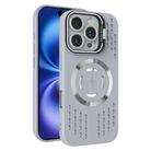 For iPhone 16 Lens Holder MagSafe Cooling Phone Case(Grey) - 1