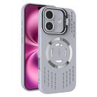For iPhone 16 Plus Lens Holder MagSafe Cooling Phone Case(Grey) - 1