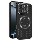 For iPhone 16 Pro Lens Holder MagSafe Cooling Phone Case(Black) - 1