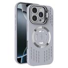 For iPhone 16 Pro Lens Holder MagSafe Cooling Phone Case(Grey) - 1