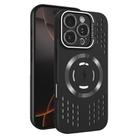 For iPhone 16 Pro Max Lens Holder MagSafe Cooling Phone Case(Black) - 1
