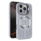 For iPhone 16 Pro Max Lens Holder MagSafe Cooling Phone Case(Grey) - 1