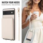 For Google Pixel 6a Crossbody Dual-buckle Wallet RFID Back Leather Phone Case(White) - 3