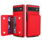 For Google Pixel 6a Crossbody Dual-buckle Wallet RFID Back Leather Phone Case(Red) - 2
