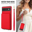 For Google Pixel 6a Crossbody Dual-buckle Wallet RFID Back Leather Phone Case(Red) - 3