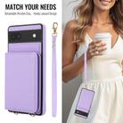 For Google Pixel 6a Crossbody Dual-buckle Wallet RFID Back Leather Phone Case(Light Purple) - 3