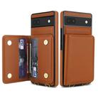 For Google Pixel 6a Crossbody Dual-buckle Wallet RFID Back Leather Phone Case(Brown) - 2