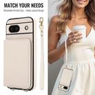 For Google Pixel 8a Crossbody Dual-buckle Wallet RFID Back Leather Phone Case(White) - 3