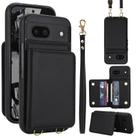 For Google Pixel 8a Crossbody Dual-buckle Wallet RFID Back Leather Phone Case(Black) - 1