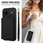 For Google Pixel 8a Crossbody Dual-buckle Wallet RFID Back Leather Phone Case(Black) - 3