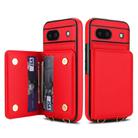 For Google Pixel 8a Crossbody Dual-buckle Wallet RFID Back Leather Phone Case(Red) - 2
