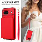 For Google Pixel 8a Crossbody Dual-buckle Wallet RFID Back Leather Phone Case(Red) - 3