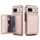 For Google Pixel 8a Crossbody Dual-buckle Wallet RFID Back Leather Phone Case(Rose Gold) - 2