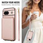 For Google Pixel 8a Crossbody Dual-buckle Wallet RFID Back Leather Phone Case(Rose Gold) - 3