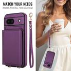 For Google Pixel 8a Crossbody Dual-buckle Wallet RFID Back Leather Phone Case(Dark Purple) - 3