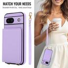 For Google Pixel 8a Crossbody Dual-buckle Wallet RFID Back Leather Phone Case(Light Purple) - 3