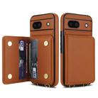 For Google Pixel 8a Crossbody Dual-buckle Wallet RFID Back Leather Phone Case(Brown) - 2