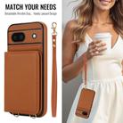 For Google Pixel 8a Crossbody Dual-buckle Wallet RFID Back Leather Phone Case(Brown) - 3