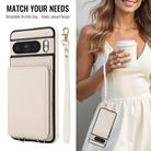 For Google Pixel 8 Pro Crossbody Dual-buckle Wallet RFID Back Leather Phone Case(White) - 3