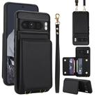 For Google Pixel 8 Pro Crossbody Dual-buckle Wallet RFID Back Leather Phone Case(Black) - 1