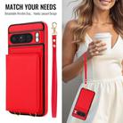 For Google Pixel 8 Pro Crossbody Dual-buckle Wallet RFID Back Leather Phone Case(Red) - 3