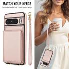 For Google Pixel 8 Pro Crossbody Dual-buckle Wallet RFID Back Leather Phone Case(Rose Gold) - 3