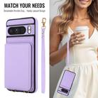 For Google Pixel 8 Pro Crossbody Dual-buckle Wallet RFID Back Leather Phone Case(Light Purple) - 3