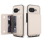 For Google Pixel 9a Crossbody Dual-buckle Wallet RFID Back Leather Phone Case(White) - 2
