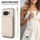 For Google Pixel 9a Crossbody Dual-buckle Wallet RFID Back Leather Phone Case(White) - 3