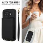 For Google Pixel 9a Crossbody Dual-buckle Wallet RFID Back Leather Phone Case(Black) - 3