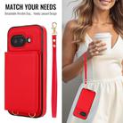 For Google Pixel 9a Crossbody Dual-buckle Wallet RFID Back Leather Phone Case(Red) - 3