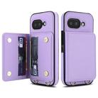 For Google Pixel 9a Crossbody Dual-buckle Wallet RFID Back Leather Phone Case(Light Purple) - 2