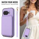 For Google Pixel 9a Crossbody Dual-buckle Wallet RFID Back Leather Phone Case(Light Purple) - 3