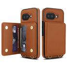 For Google Pixel 9a Crossbody Dual-buckle Wallet RFID Back Leather Phone Case(Brown) - 2
