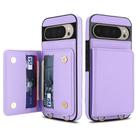 For Google Pixel 9 Pro XL Crossbody Dual-buckle Wallet RFID Back Leather Phone Case(Light Purple) - 2
