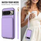For Google Pixel 9 Pro XL Crossbody Dual-buckle Wallet RFID Back Leather Phone Case(Light Purple) - 3
