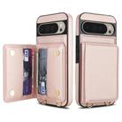 For Google Pixel 9 Pro Crossbody Dual-buckle Wallet RFID Back Leather Phone Case(Rose Gold) - 2