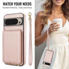 For Google Pixel 9 Pro Crossbody Dual-buckle Wallet RFID Back Leather Phone Case(Rose Gold) - 3