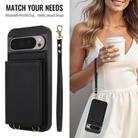 For Google Pixel 9 Crossbody Dual-buckle Wallet RFID Back Leather Phone Case(Black) - 3