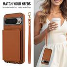 For Google Pixel 9 Crossbody Dual-buckle Wallet RFID Back Leather Phone Case(Brown) - 3