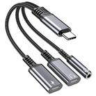 Type-C to 3.5mm and Type-C Charging Audio Adapter Cable(Grey) - 1