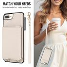 For iPhone SE 2022 / SE 2020 / 8 / 7 Crossbody Dual-buckle Wallet RFID Back Leather Phone Case(White) - 3