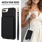 For iPhone SE 2022 / SE 2020 / 8 / 7 Crossbody Dual-buckle Wallet RFID Back Leather Phone Case(Black) - 3