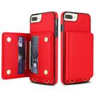 For iPhone SE 2022 / SE 2020 / 8 / 7 Crossbody Dual-buckle Wallet RFID Back Leather Phone Case(Red) - 2